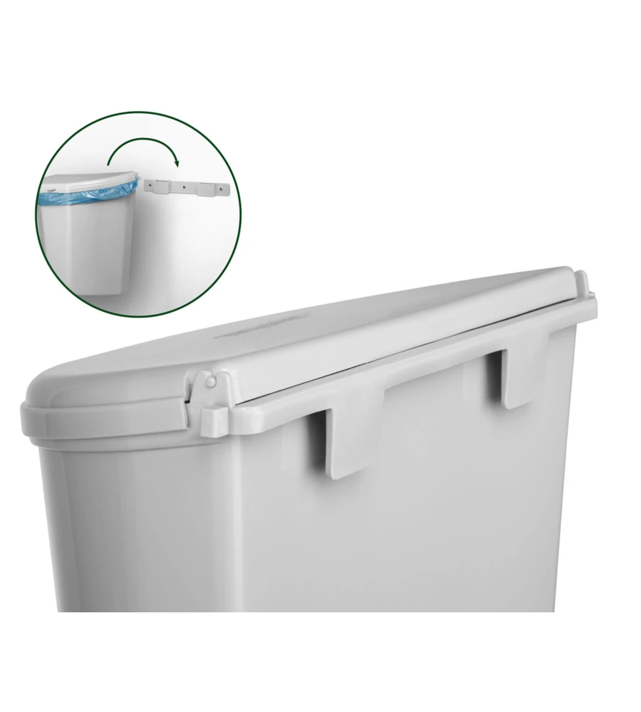 CESTINO PORTARIFIUTI PER CARAVAN BRUNNER "PILLAR XL" GRIGIO 31,5X18X31,5 CM
