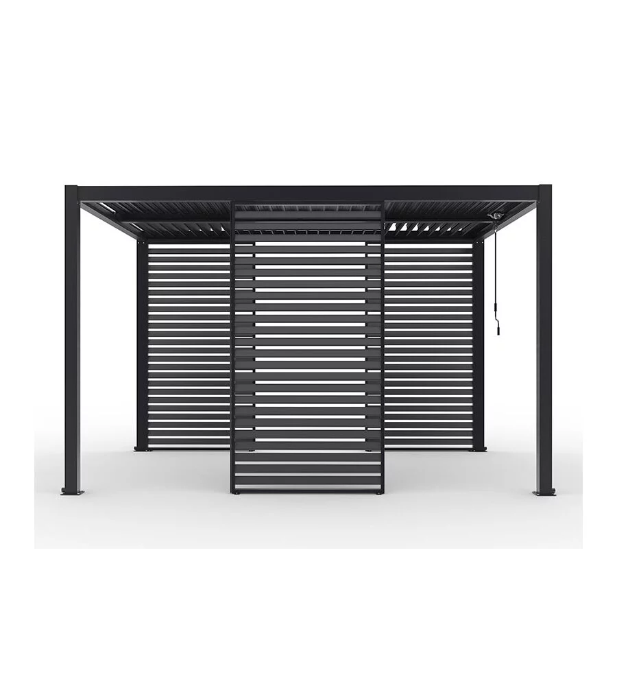 PANNELLO SINGOLO FISSO PER PERGOLE RIVIERA "BLIND" IN ALLUMINIO ANTRACITE 123X238 CM