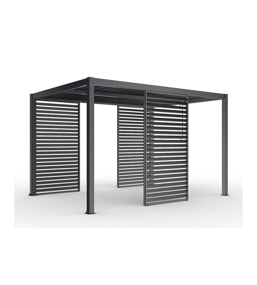 PANNELLO SINGOLO FISSO PER PERGOLE RIVIERA "BLIND" IN ALLUMINIO ANTRACITE 123X238 CM