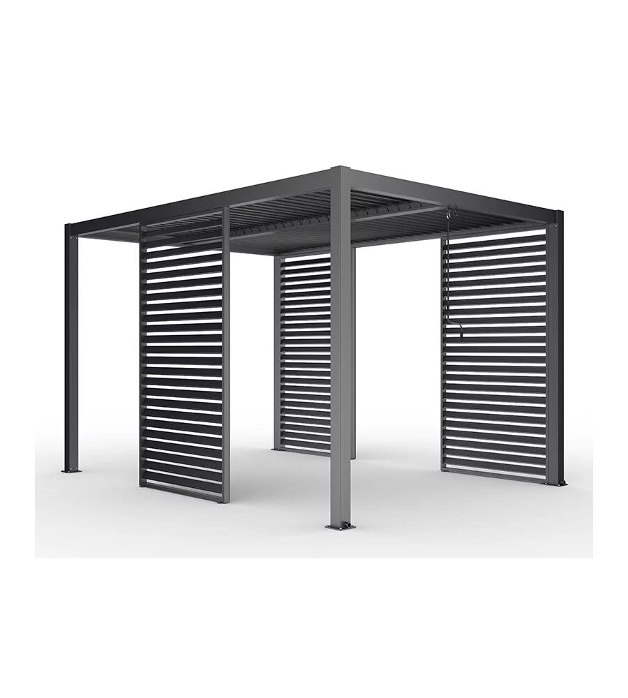 PANNELLO SINGOLO FISSO PER PERGOLE RIVIERA "BLIND" IN ALLUMINIO ANTRACITE 123X238 CM