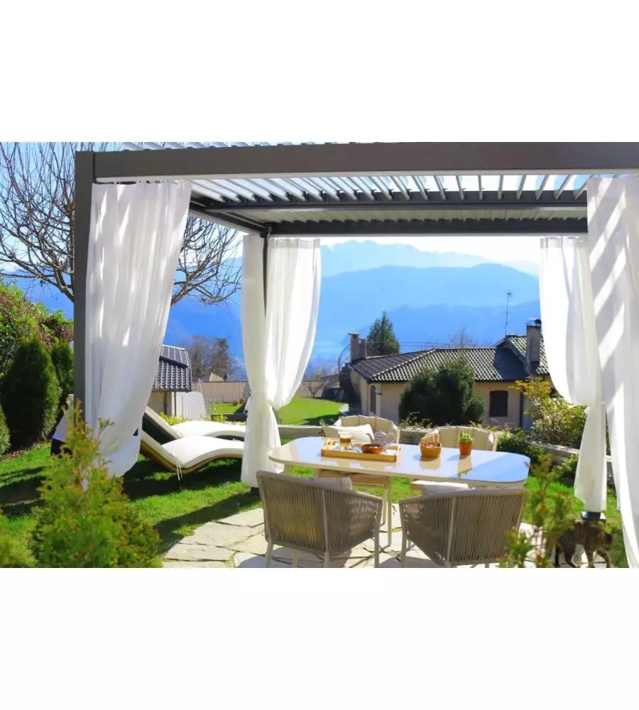 PERGOLA BIOCLIMATICA RIVIERA "SOLANUM PLUS" IN ALLUMINIO ANTRACITE 3X4X2,4 MT