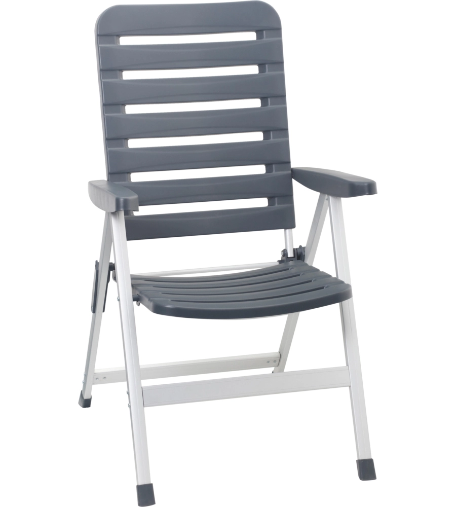 SEDIA DA CAMPEGGIO RECLINABILE BRUNNER "SKYE ARIA" IN ALLUMINIO E PP NERO 69X62X109 CM