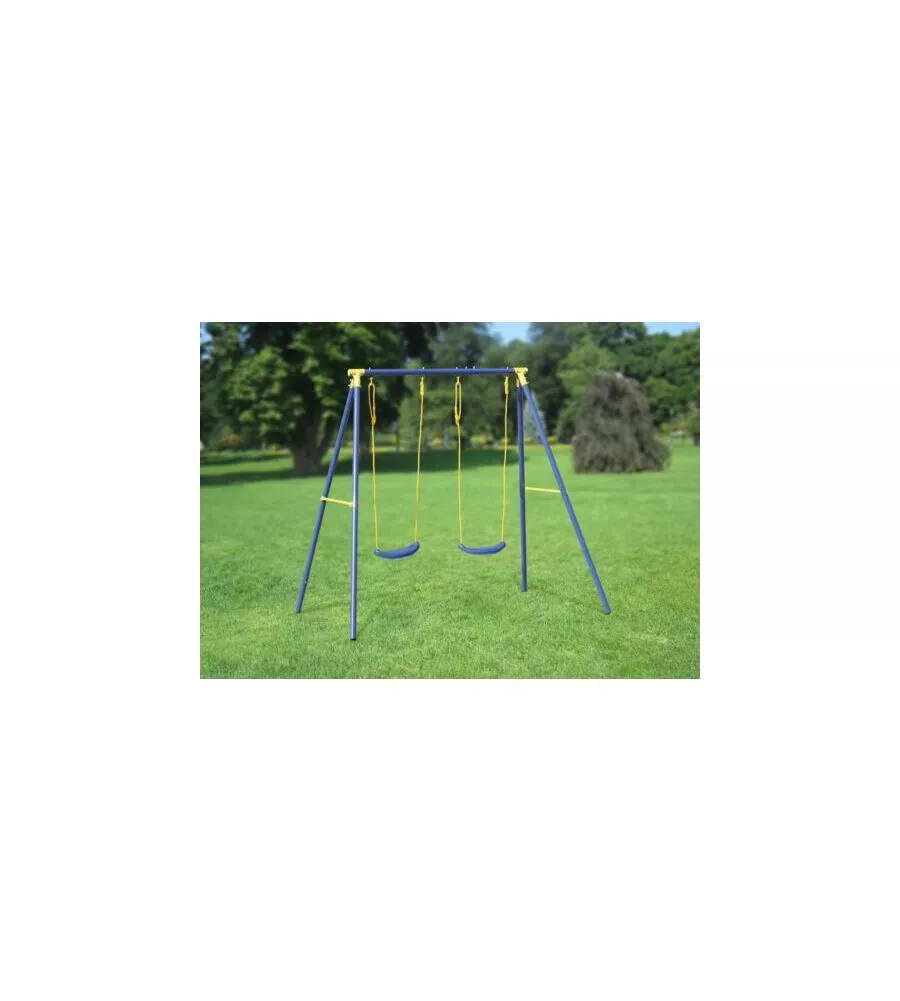 ALTALENA DOPPIA PER BAMBINI ESSENZA "2 MISURA" IN ACCIAIO E PLASTICA COLORE BLU 209X142X182 CM