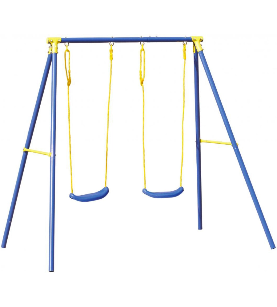 ALTALENA DOPPIA PER BAMBINI ESSENZA "2 MISURA" IN ACCIAIO E PLASTICA COLORE BLU 209X142X182 CM