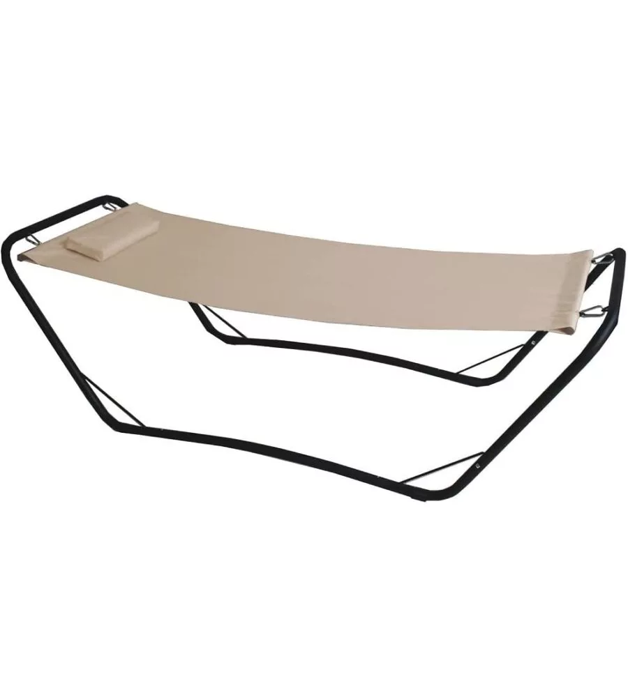 AMACA DA ESTERNO ESSENZA "JAVA" IN ACCIAIO E PVC COLORE BEIGE 210X80X65 CM