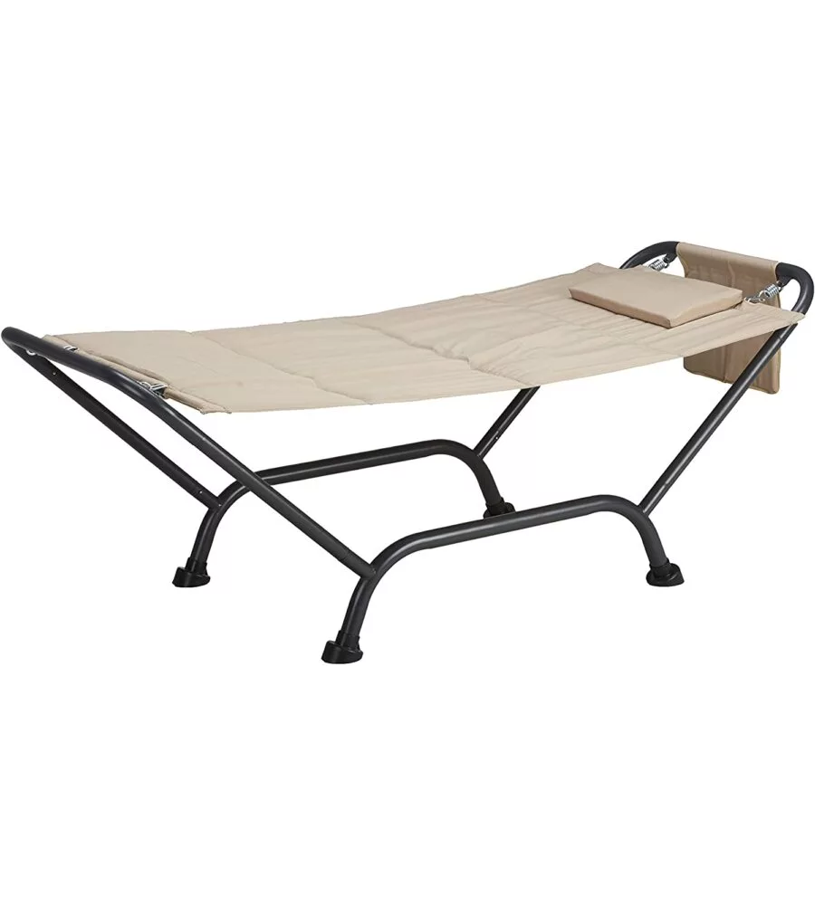 AMACA DA ESTERNO ESSENZA "MALDIVE" CON SUPPORTO IN ACCIAIO E PVC COLORE BEIGE 230X98X82 CM