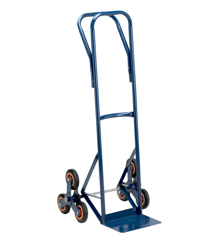 Carrello Pieghevole Per Scale Con 6 Ruote - Capacità 150 Kg A Piano, 127 Kg In Salita - Struttura In Acciaio, Piastra 31x29,5 Cm, Maniglia Ergonomica