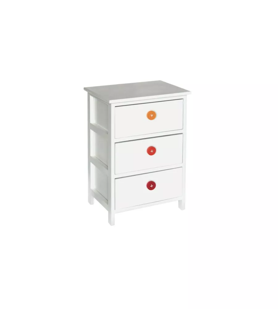 CASSETTIERA 3 CASSETTI CON BOTTINI IN LEGNO ARMONIA 40X29X58 CM