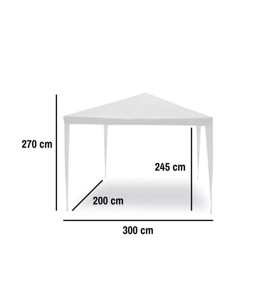 GAZEBO DA ESTERNO ESSENZA "FACILE" IN ACCIAIO BIANCO 3X2 M