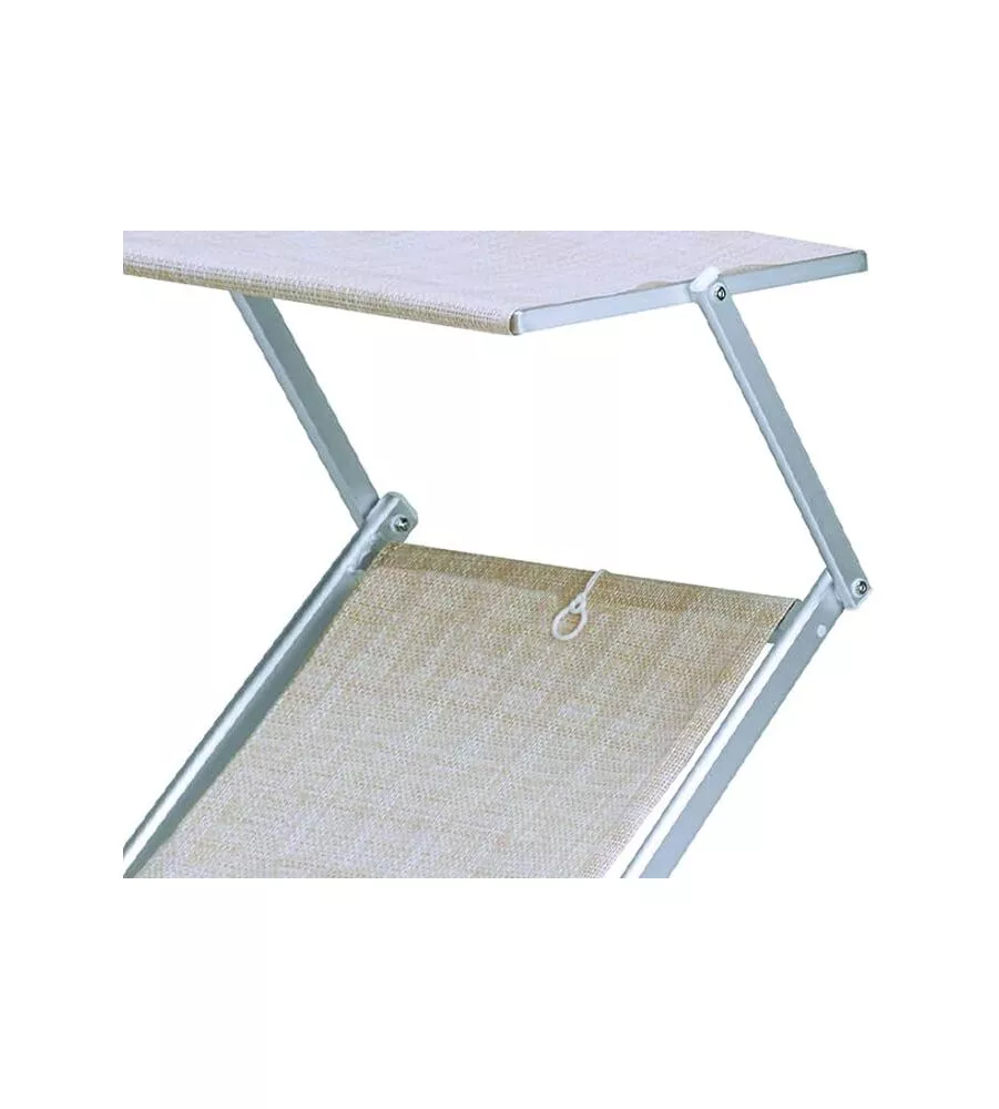 LETTINO DA ESTERNO ESSENZA "DELUXE" CON TETTUCCIO IN ALLUMINIO E TEXTILENE COLOR BEIGE 183X61X38 CM