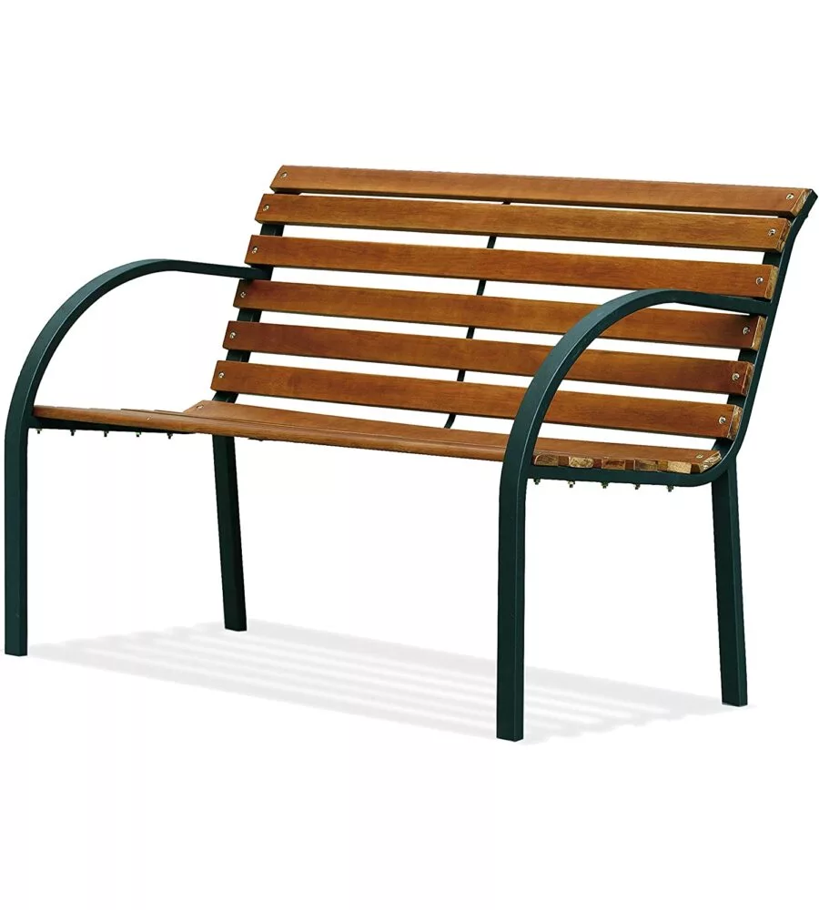 PANCHINA DA ESTERNO ESSENZA "PARCO" IN ACCIAIO E LEGNO 122X62X80 CM