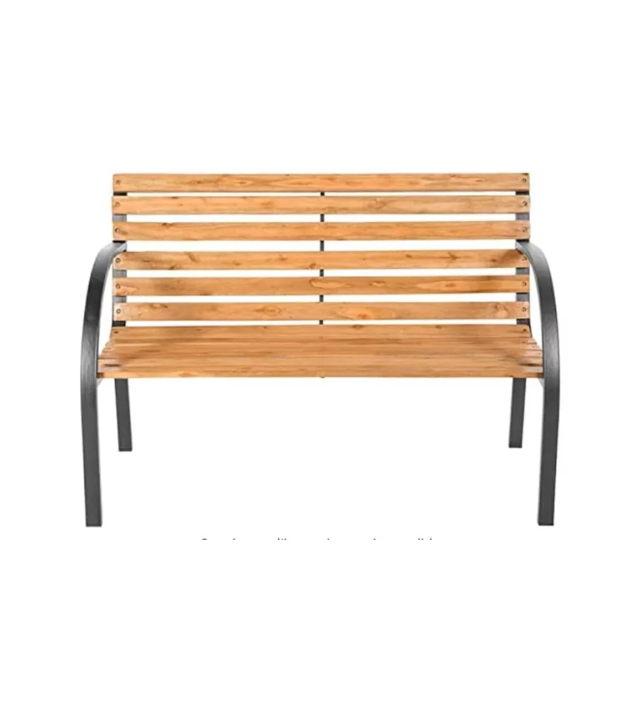 PANCHINA DA ESTERNO ESSENZA "PARCO" IN ACCIAIO E LEGNO 122X62X80 CM