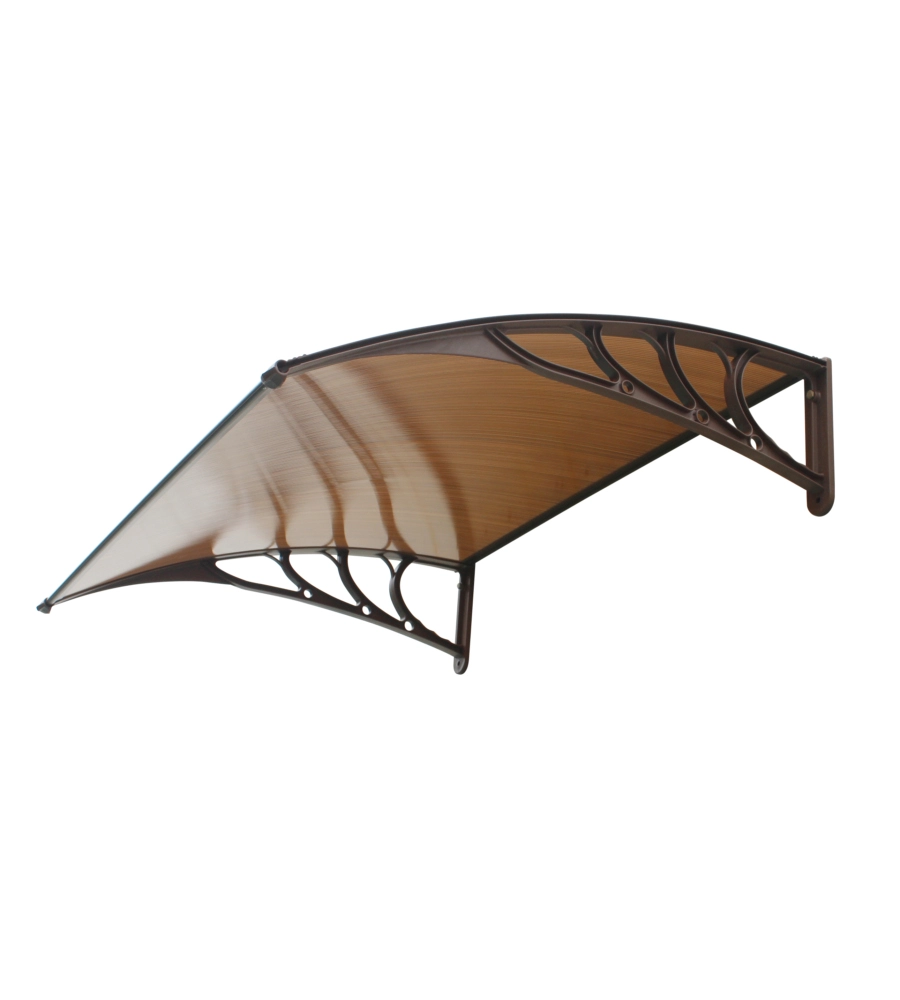 PENSILINA DA ESTERNO ESSENZA IN ABS CON SUPPORTO MARRONE E COPERTURA IN POLICARBONATO ALVEOLARE FUMÉ 100x60 CM