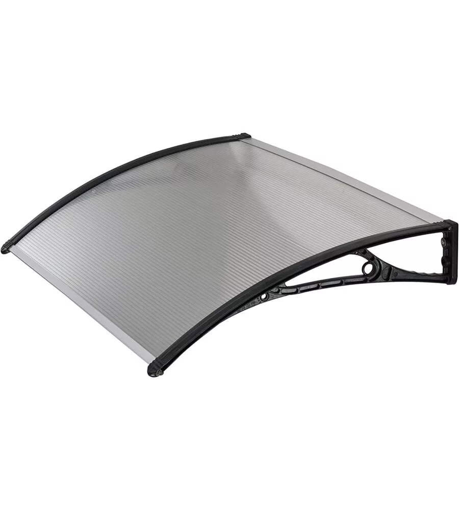 PENSILINA DA ESTERNO ESSENZA CON SUPPORTO NERO E COPERTURA IN POLICARBONATO ALVEOLARE TRASPARENTE 100X60 CM