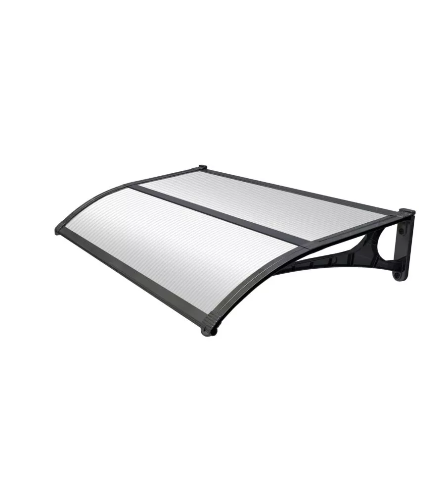 PENSILINA DA ESTERNO ESSENZA IN ABS CON SUPPORTO E PROFILO CENTRALE NERO E COPERTURA IN POLICARBONATO ALVEOLARE BIANCO 135x100 CM