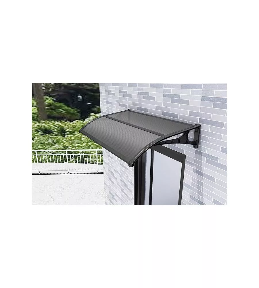 PENSILINA DA ESTERNO ESSENZA CON SUPPORTO GRIGIO E COPERTURA IN POLICARBONATO COMPATTO SATINATO OPALINO 140x90 CM