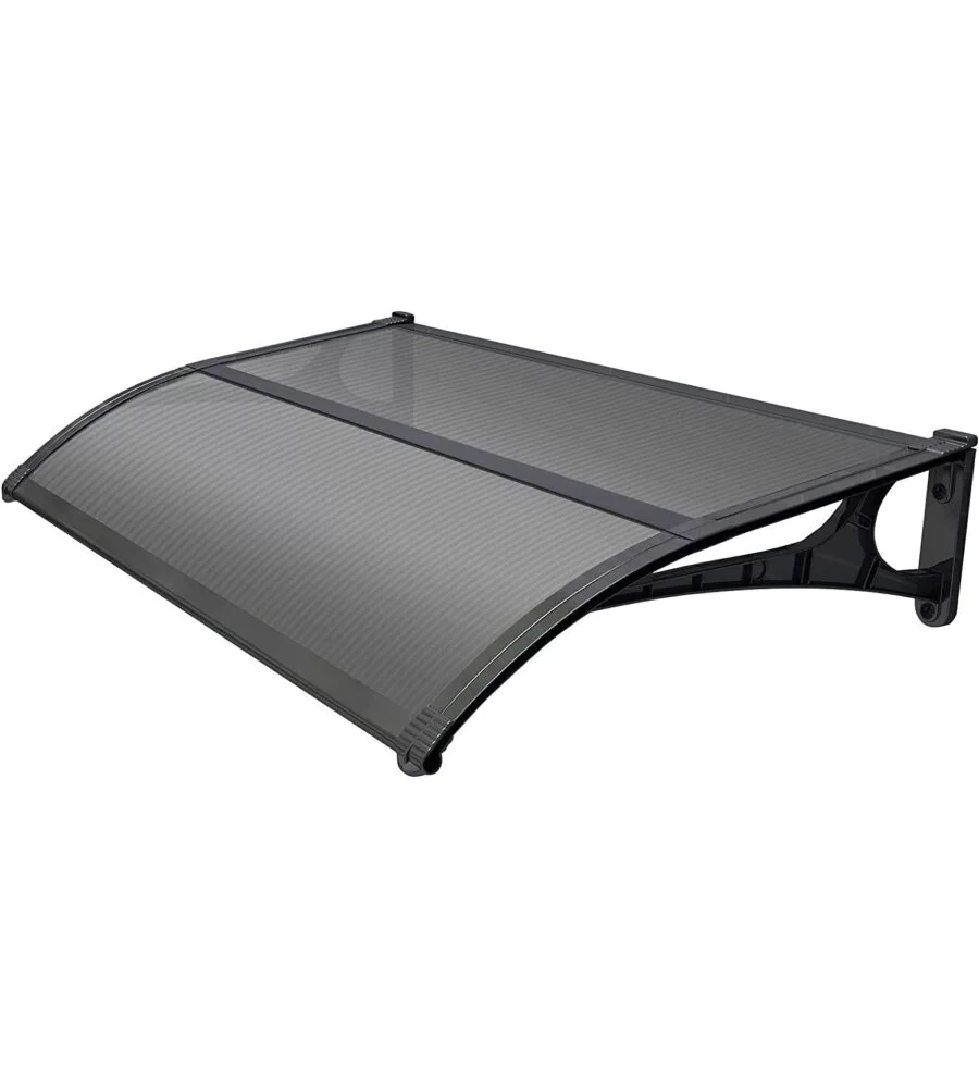 PENSILINA DA ESTERNO ESSENZA CON SUPPORTO GRIGIO E COPERTURA IN POLICARBONATO COMPATTO SATINATO OPALINO 140x90 CM