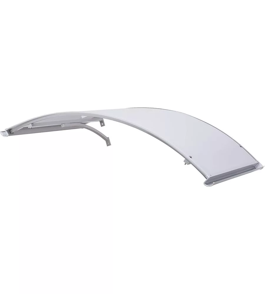 PENSILINA DA ESTERNO AD ARCO ESSENZA CON SUPPORTO GRIGIO E COPERTURA IN POLICARBONATO COMPATTO SATINATO OPALINO 140x90 CM