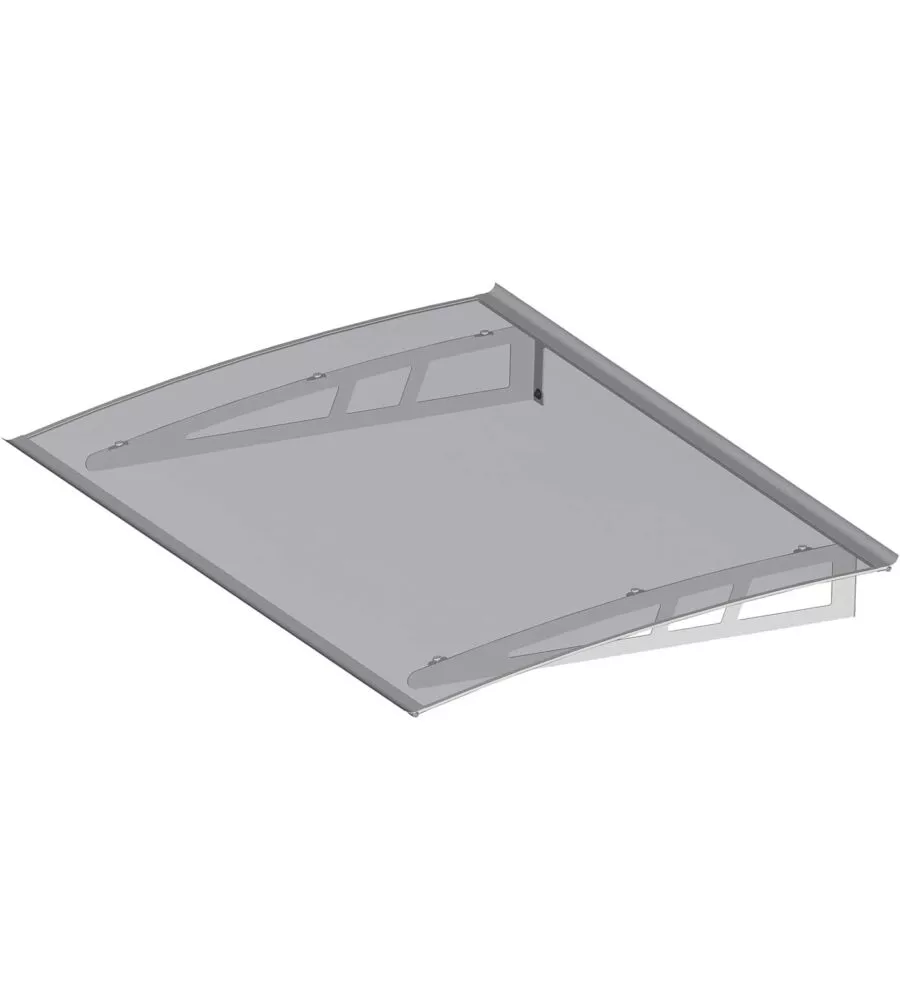 PENSILINA DA ESTERNO ESSENZA IN ALLUMINIO CON SUPPORTO GRIGIO E COPERTURA IN POLICARBONATO TRASPARENTE, 140x100 CM