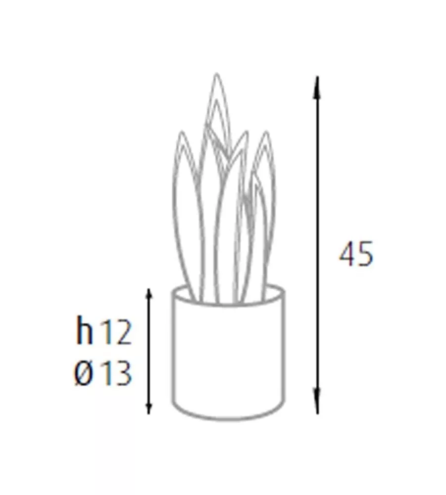 PIANTA DI SANSEVIERIA IN POLIETILENE CON 12 FOGLIE, 45 CM