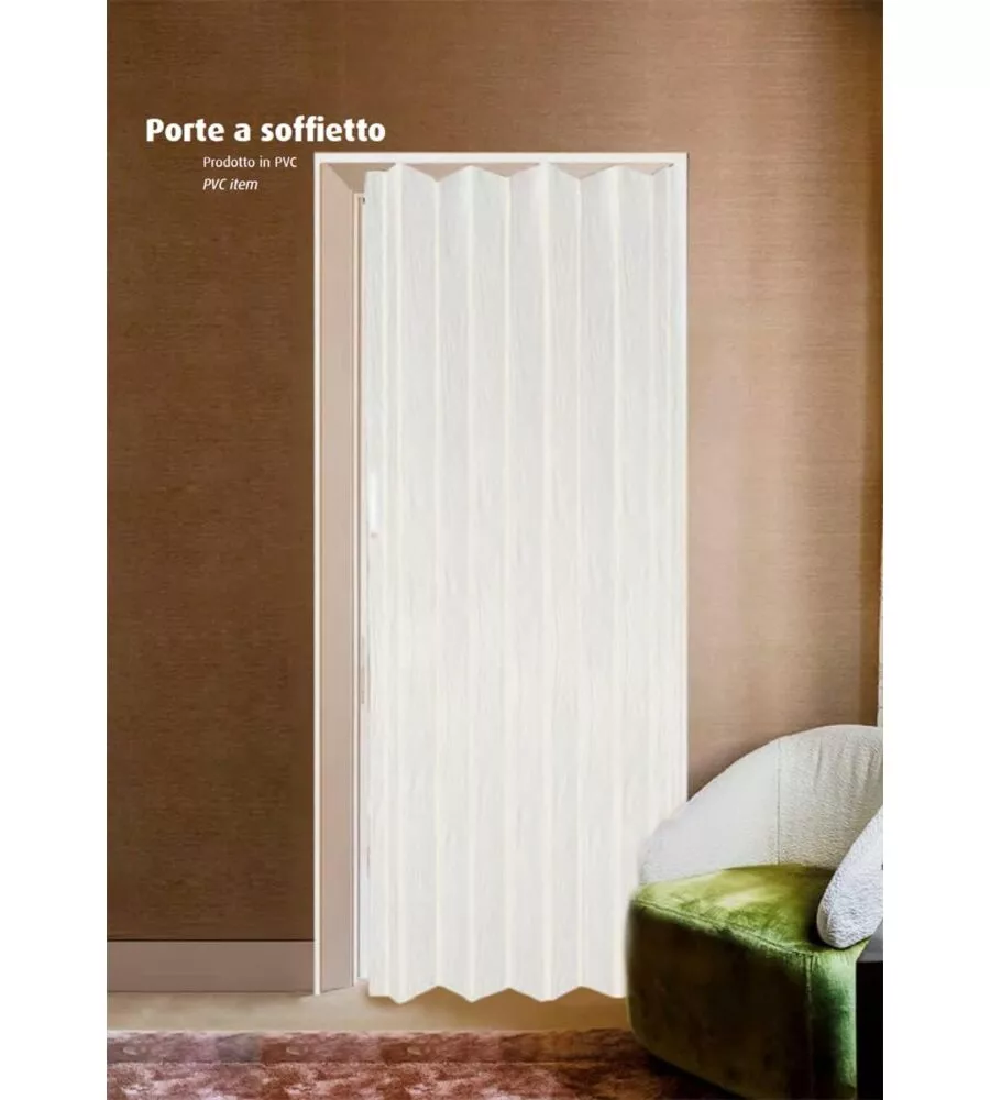 PORTA A SOFFIETTO DA INTERNO ESSENZA COLORE BIANCO VENATO 82X214 CM