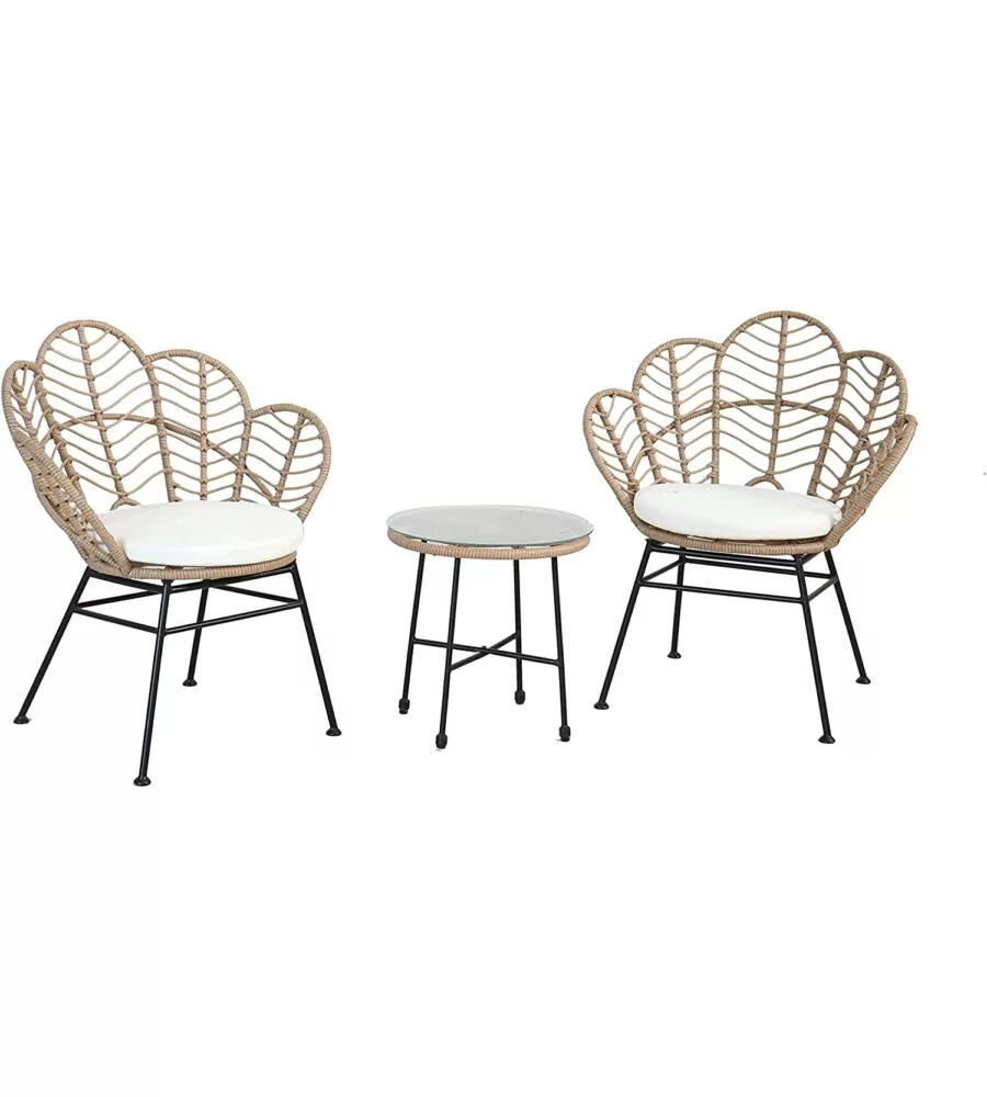 SET DA ESTERNO ESSENZA "FIJI" IN ACCIAIO E POLYRATTAN, 2 SEDUTE