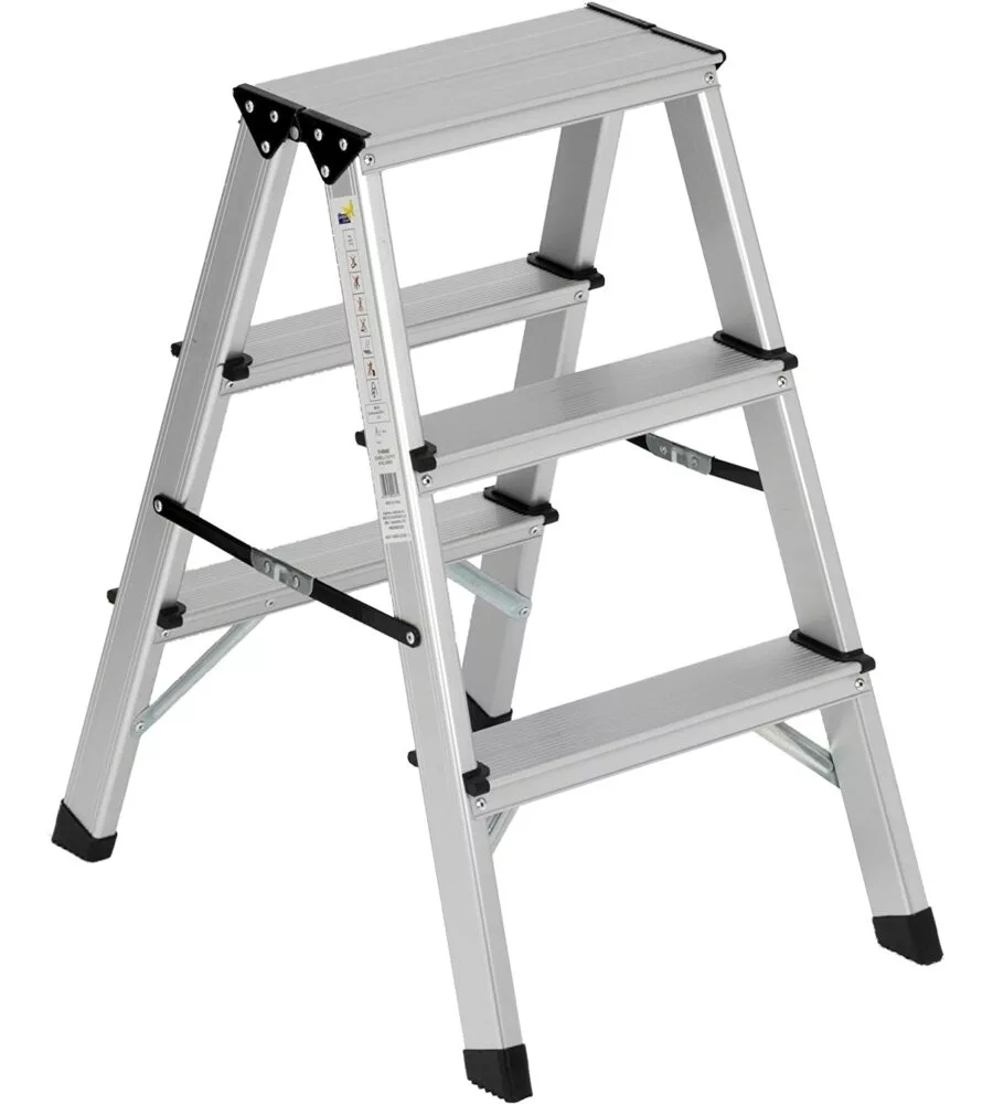 SGABELLO ESSENZA IN ALLUMINIO CON DOPPIA SALITA E PORTATA MASSIMA 150 KG 60X41X65,4 CM