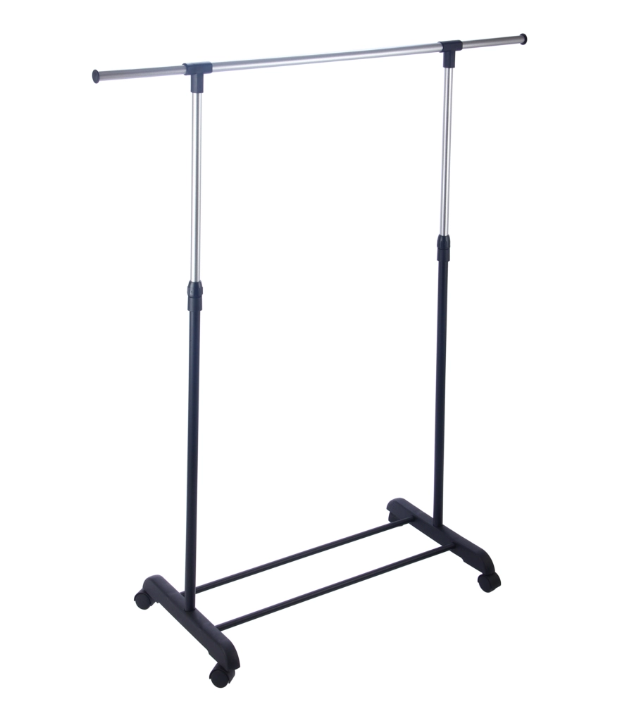 STENDER APPENDIABITI SINGOLO ESTENSIBILE CON RUOTE, 82,5/125X42,5X97/170 CM
