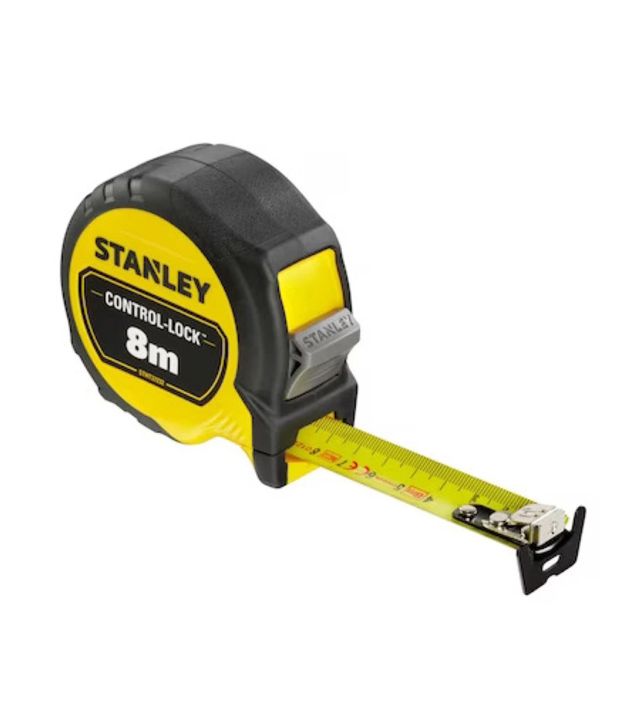 FLESSOMETRO STANLEY "CONTROL LOCK" MAGNETICO, 8 M X 25 MM.