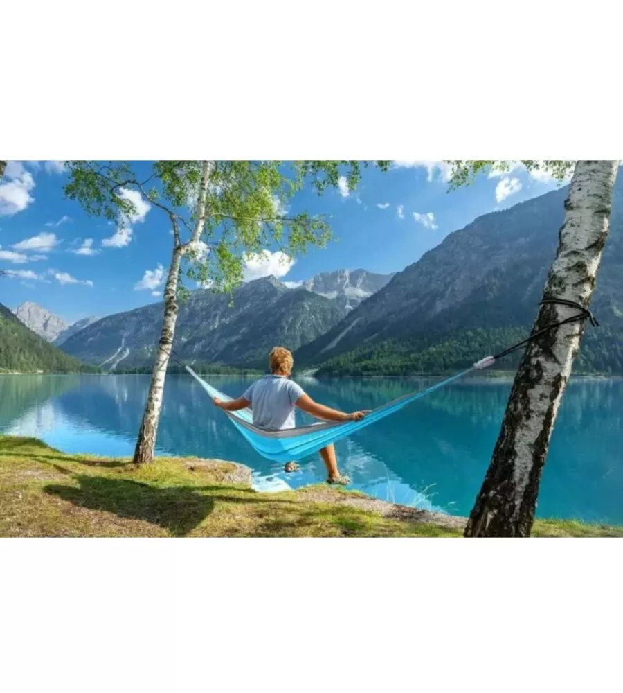 Amaca da campeggio Brunner "Belham Double" azzurro 300x200 cm