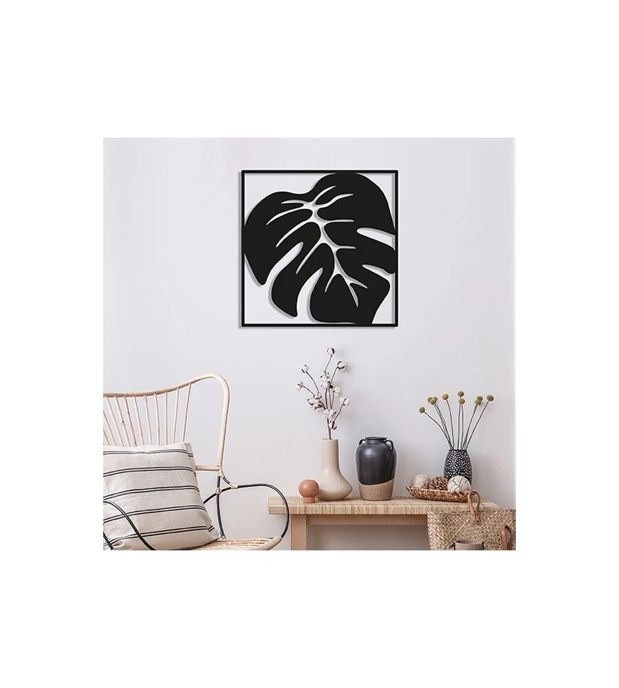 DECORAZIONE IN METALLO DA MURO "LEAF", 27,5X27,5 CM