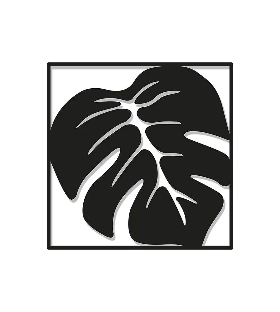 DECORAZIONE IN METALLO DA MURO "LEAF", 27,5X27,5 CM