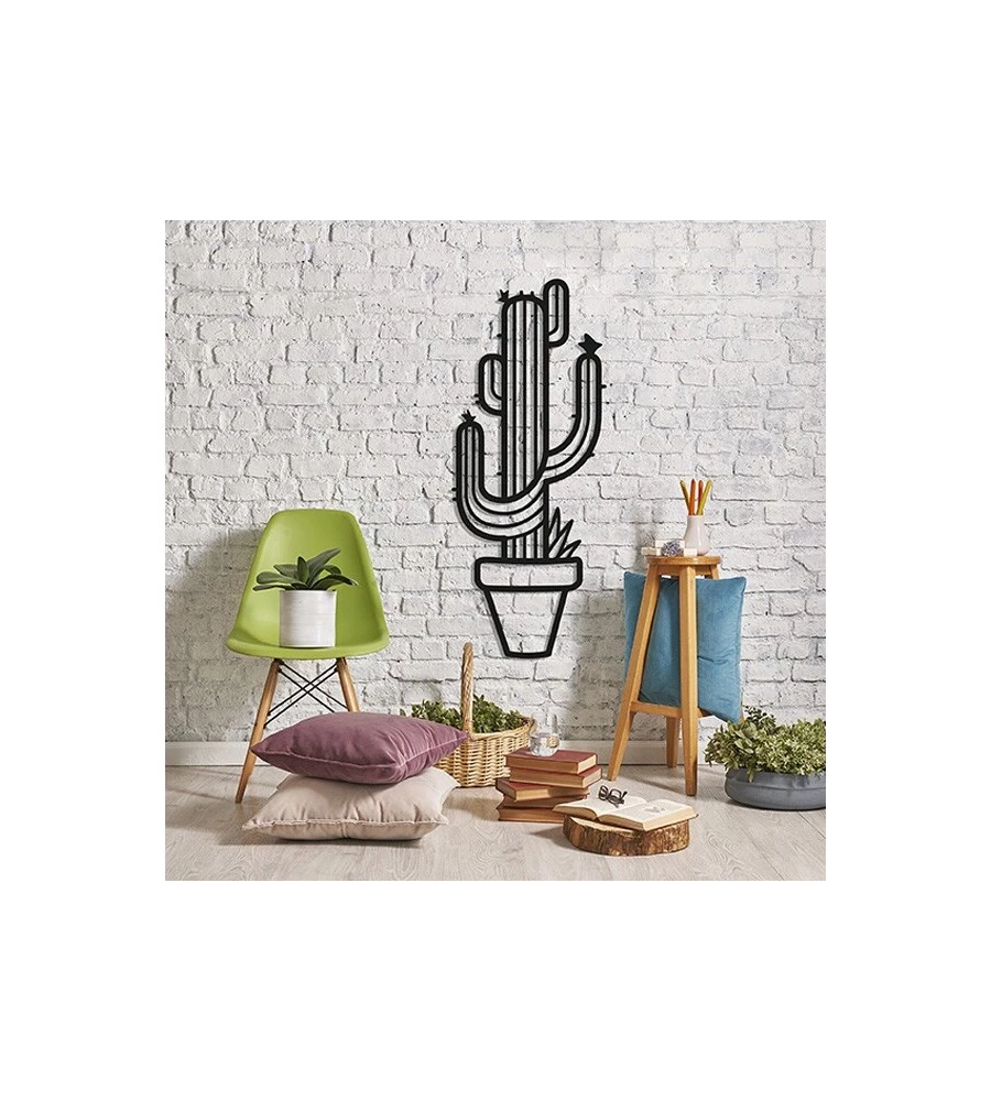 DECORAZIONE IN METALLO DA MURO "GIANT CACTUS", 58X24 CM