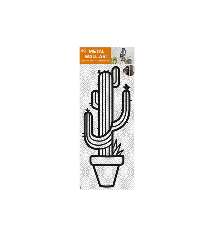 DECORAZIONE IN METALLO DA MURO "GIANT CACTUS", 58X24 CM
