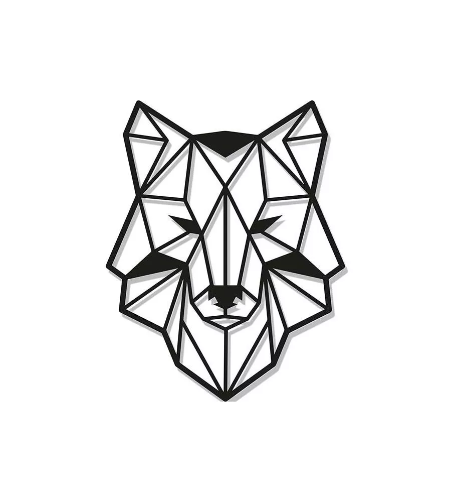 DECORAZIONE IN METALLO DA MURO "WOLF", 54X43 CM