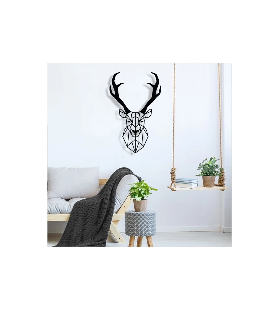 DECORAZIONE IN METALLO DA MURO "RENNA", 37X58 CM
