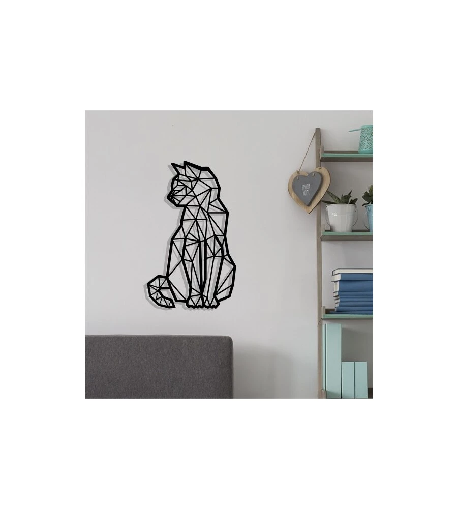 DECORAZIONE IN METALLO DA MURO "CAT", 58,5X35 CM