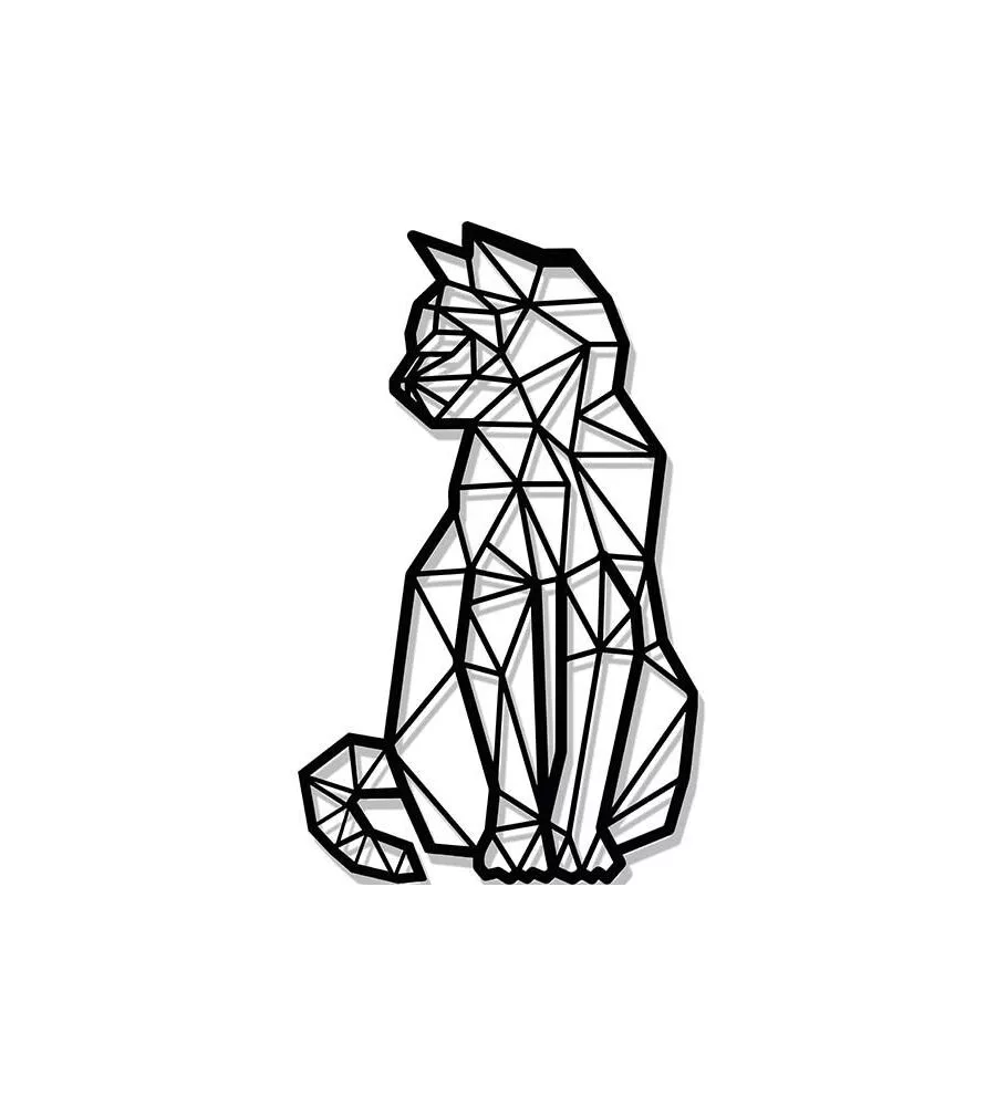DECORAZIONE IN METALLO DA MURO "CAT", 58,5X35 CM