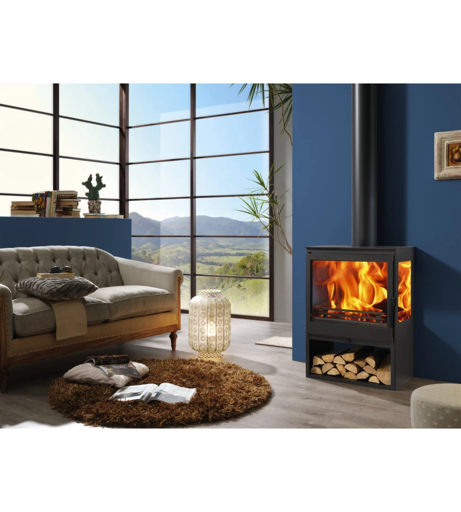 STUFA A LEGNA PANADERO "ONIX 3V" GRIGIO 7,1 KW