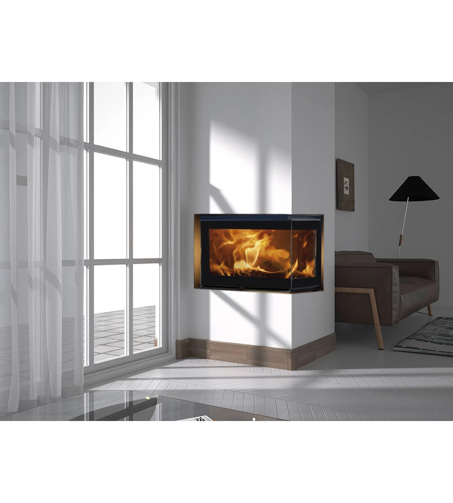 INSERTO A LEGNA ANGOLARE PANADERO "HOGAR DER" ANTRACITE 5,9 KW