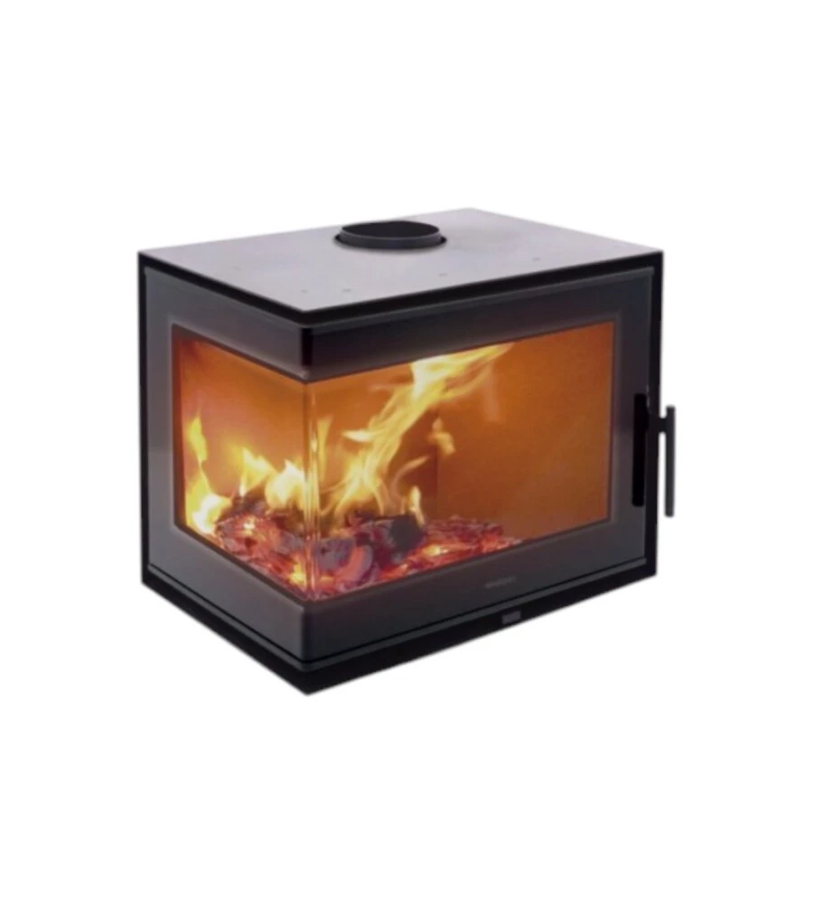 Inserto a legna angolare Panadero "Hogar izq" antracite 5,9 kW
