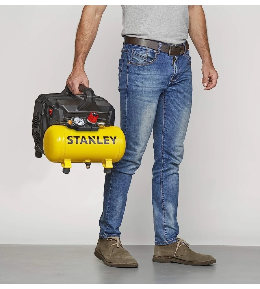 COMPRESSORE ARIA SILENZIATO STANLEY 6L 1HP