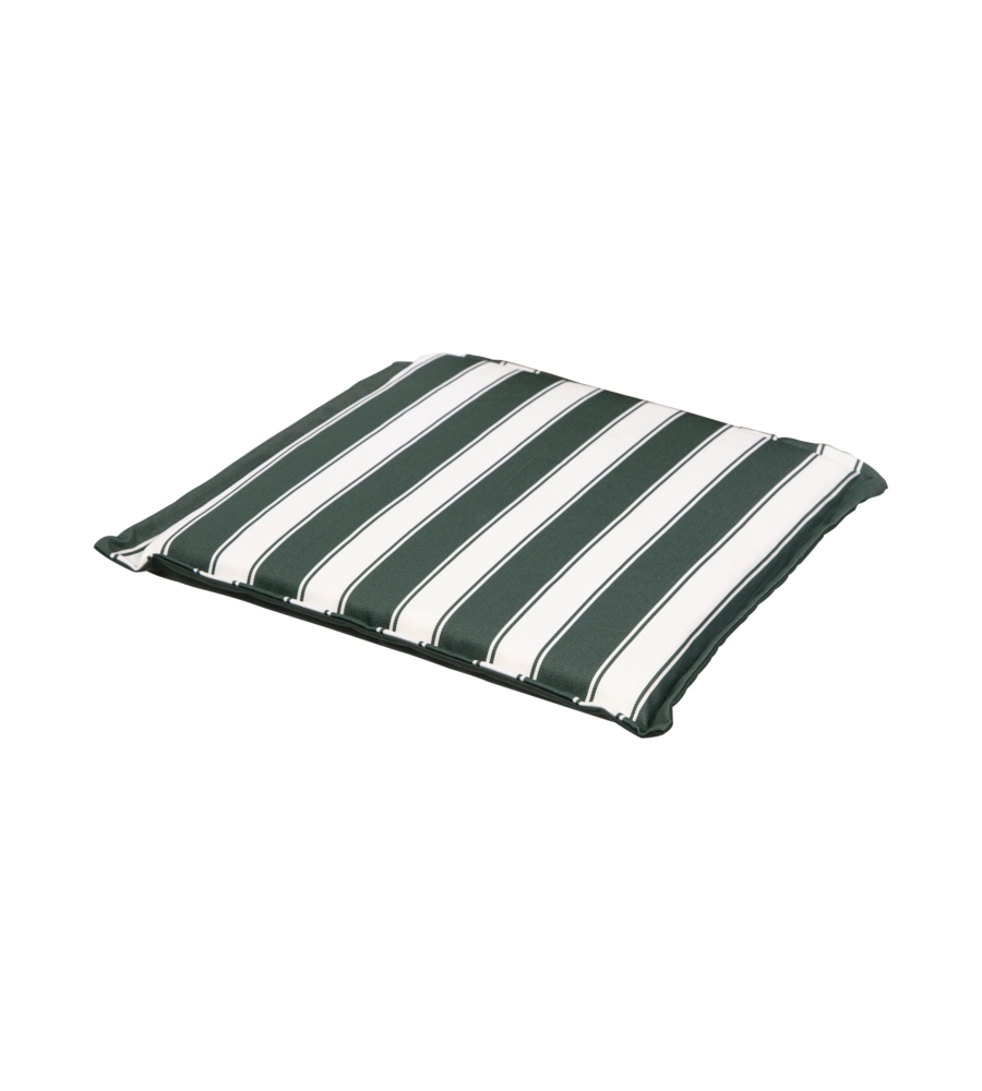 CUSCINO PER SEDIA DA ESTERNO CON FANTIASIA  A RIGHE VERDI, 38X38XH2.5 CM