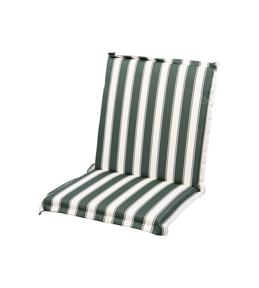 CUSCINO PER SEDIA DA ESTERNO A RIGHE VERDI, 39X37XH2.5 CM