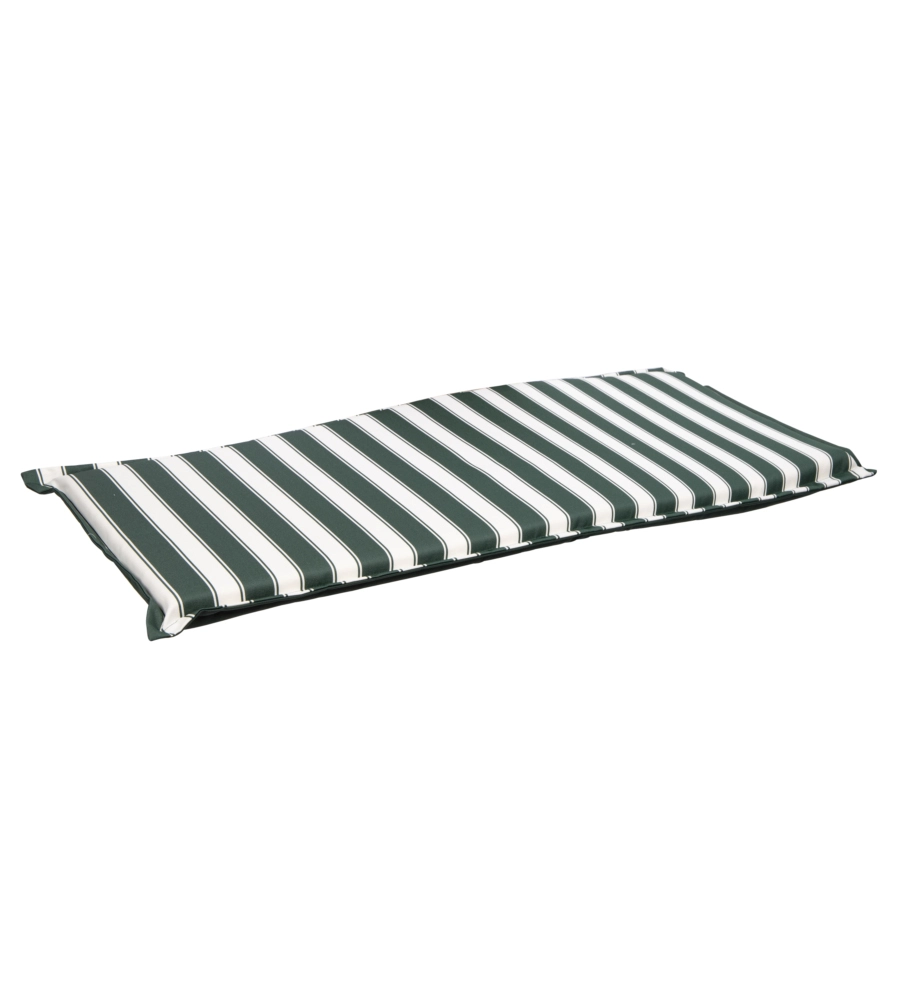CUSCINO PER PANCHINA DA ESTERNO CON FANTASIA A RIGHE VERDI, 111X45XH2.5 CM