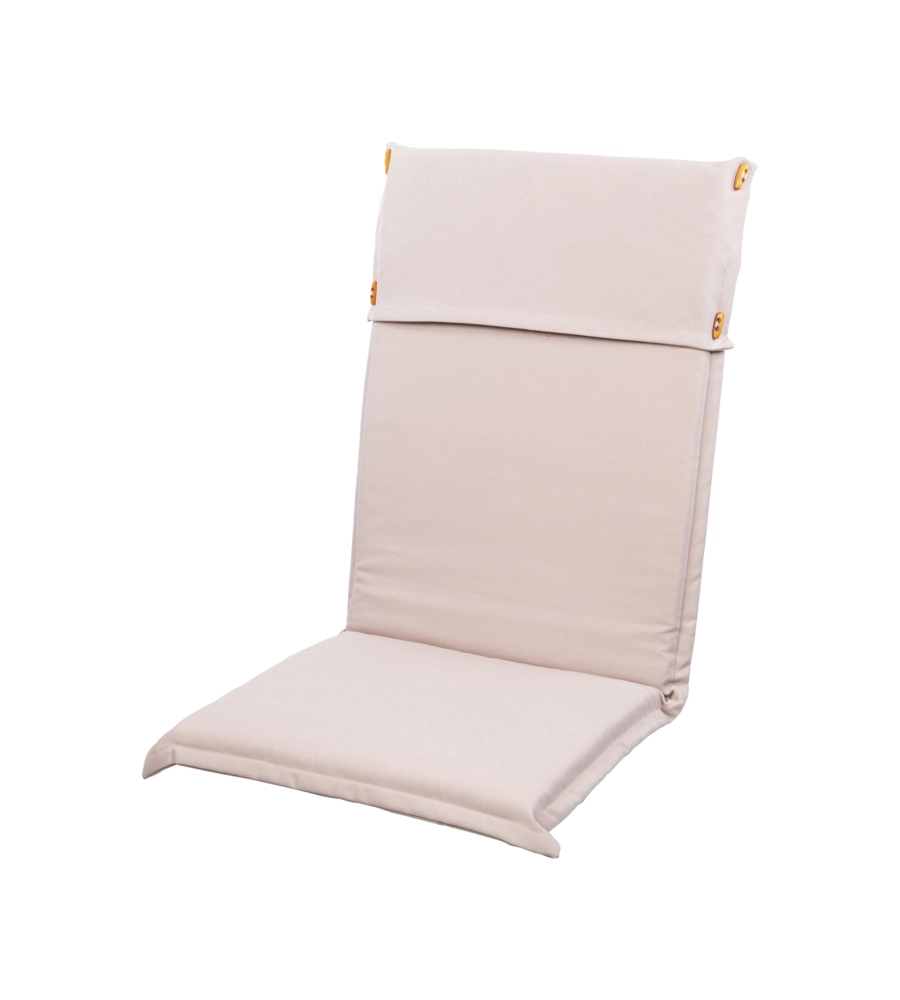 CUSCINO DA ESTERNO PER SEDIA CON SCHIENALE ALTO COLORE ECRU, 47X43XH2.5 CM