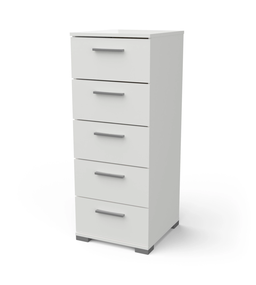 CASSETTIERA "IZZY" 5 CASSETTI QUERCIA E BIANCO OPACO, 39,8X41,9X101,8 CM