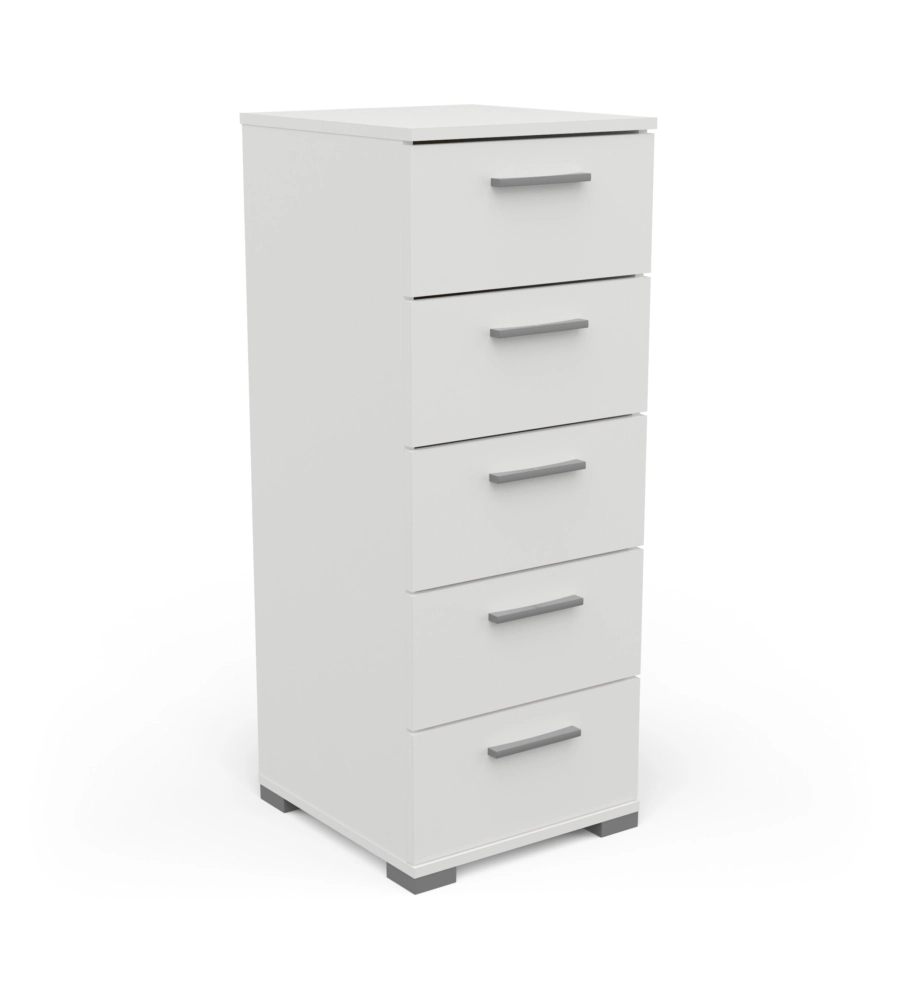 CASSETTIERA "IZZY" 5 CASSETTI QUERCIA E BIANCO OPACO, 39,8X41,9X101,8 CM
