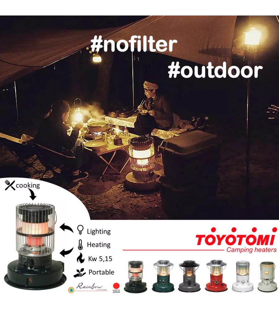 STUFA A COMBUSTIBILE LIQUIDO OUTDOOR "TOYOTOMI KR 47" NERO 4,7 KW