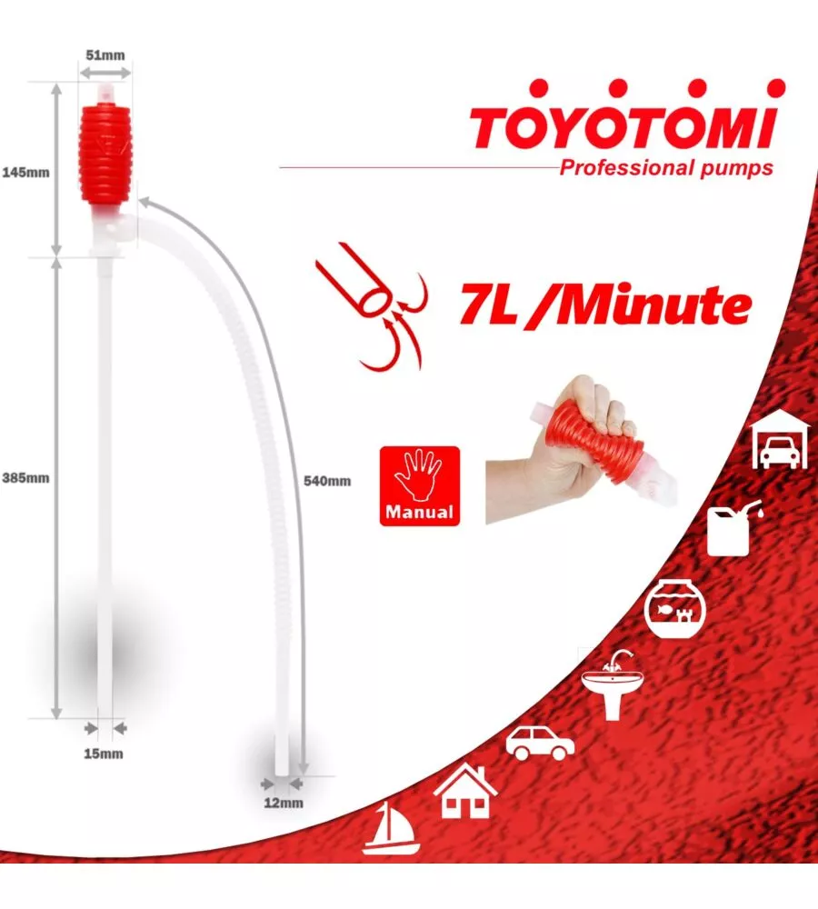 POMPA MANO UNIVERSALE PER STUFE A COMBUSTIBILE LIQUIDO ZIBRO, 60X7X7 CM